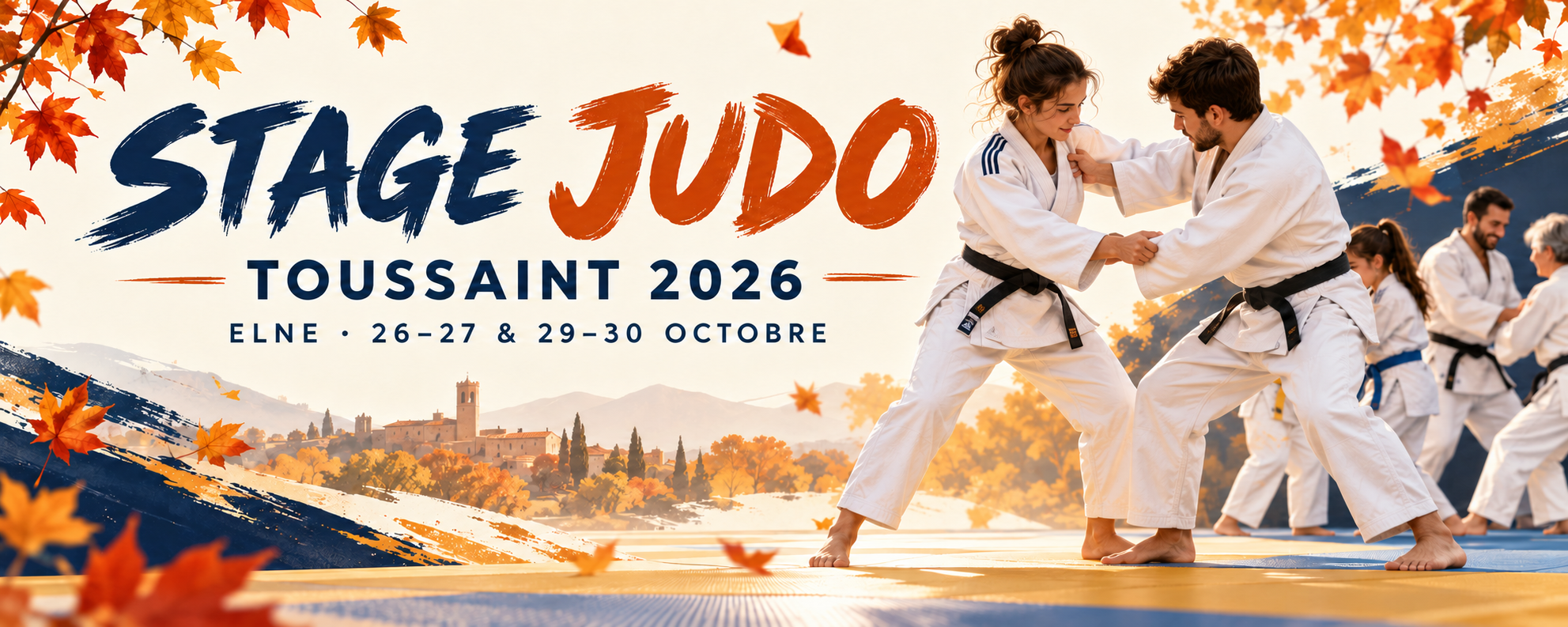 Affiche du stage Judo Toussaint 2026 à Elne