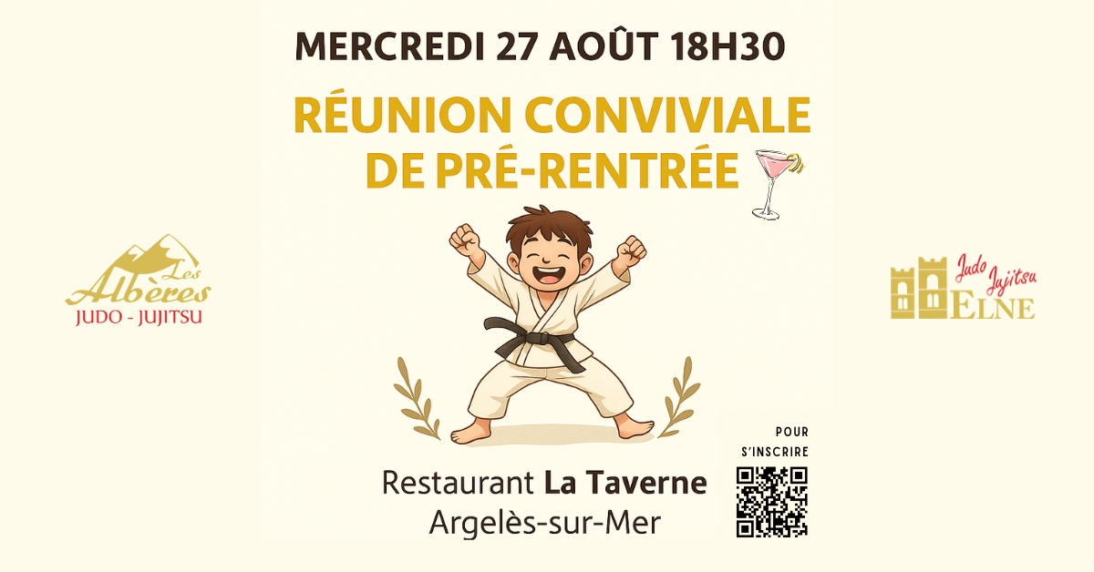 Réunion conviviale de pré-rentrée – JUDO Albères Illibéris à Argelès-sur-Mer – saison 2025
