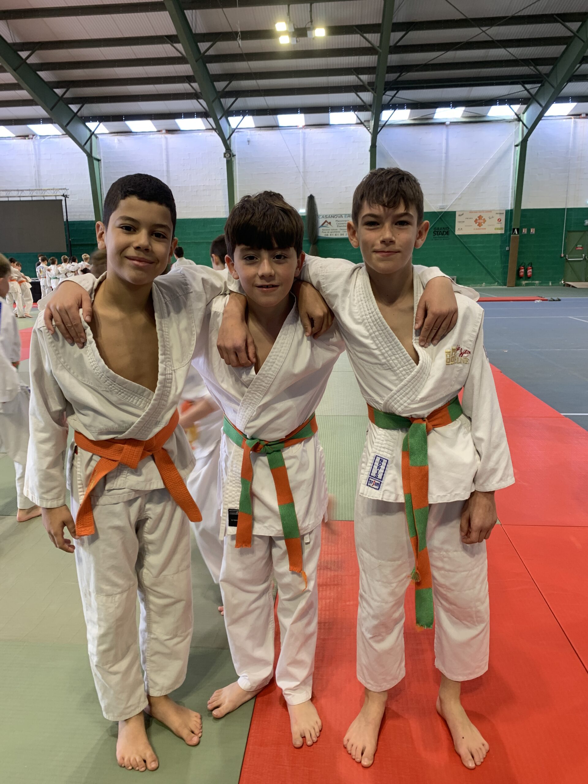 Judokas benjamins du JUDO Albères Illibéris pendant la compétition.