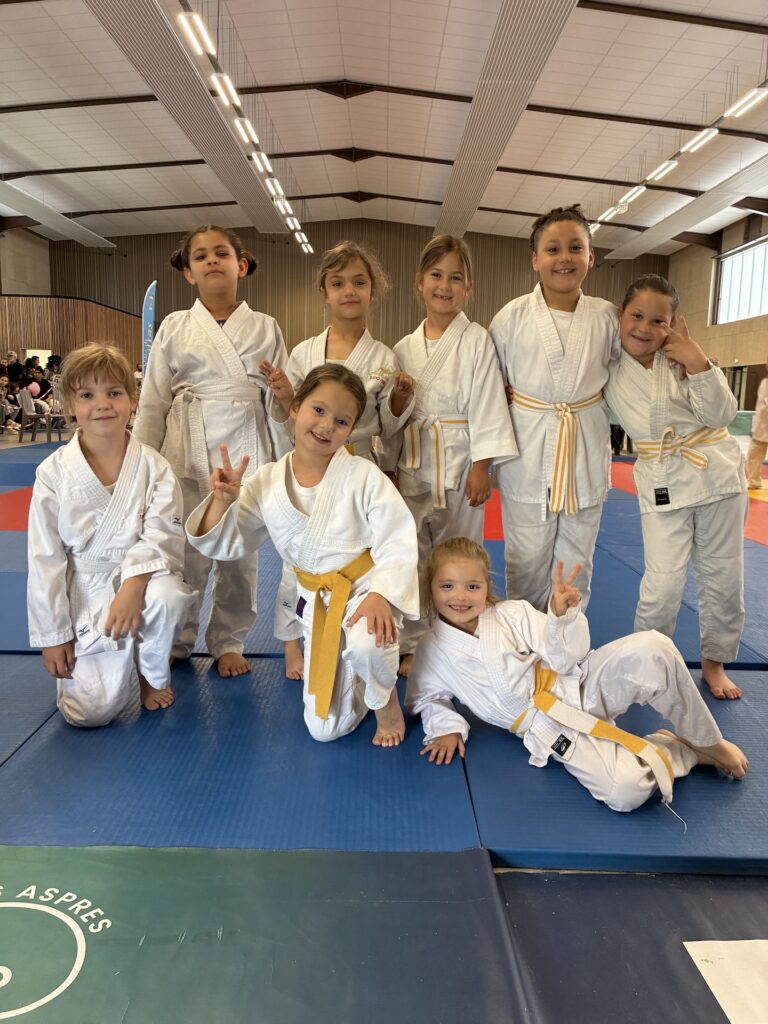 Judokas du JUDO Albères Illibéris lors du tournoi des Dojos des Aspres à Trouillas le 8 mai 2026