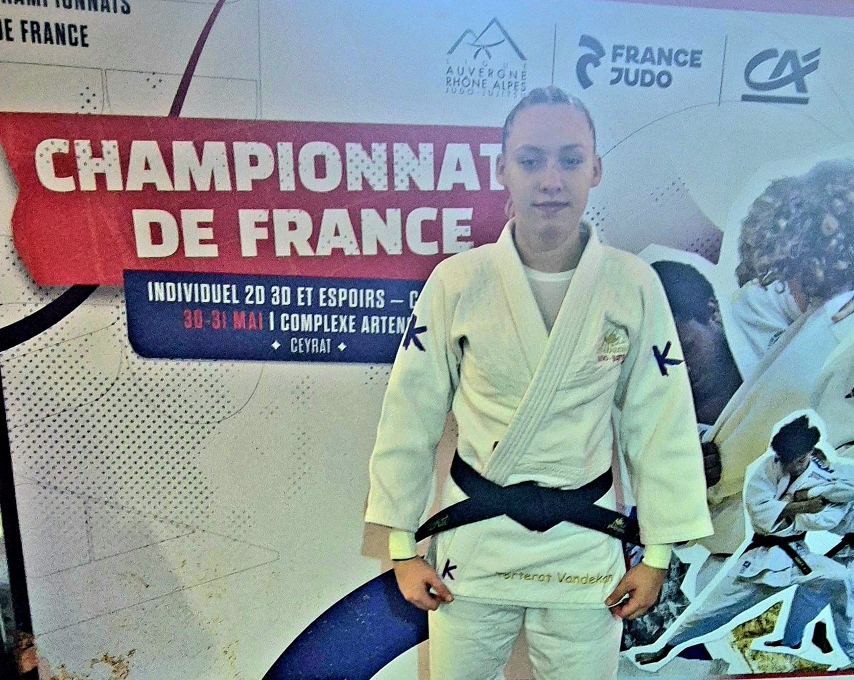 Léane Torterat du JUDO Club des Albères lors des Championnats de France Cadettes 2e Division à Ceyrat en 2026