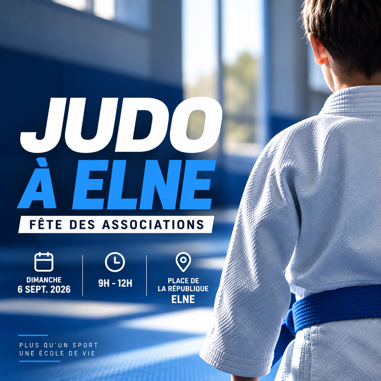 Affiche Judo à Elne pour la Fête des Associations du 6 septembre 2026, de 9 h à 12 h, place de la République
